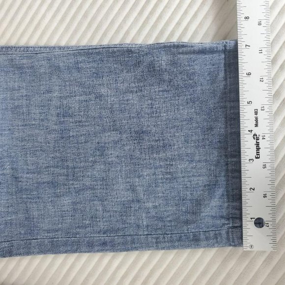 Lands End Pull On Ankle Pants Womens 12 Mid Rise Elastic Waist Chambray Pockets - Picture 11 of 11